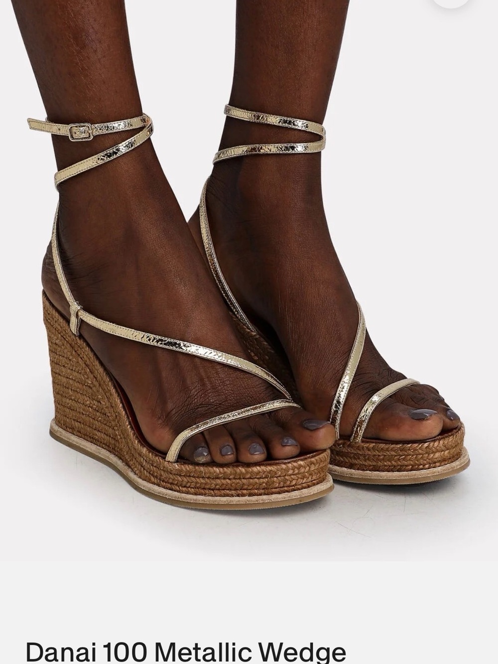 Jimmy Choo Danai 100 gold Wedge Sandal, Blue